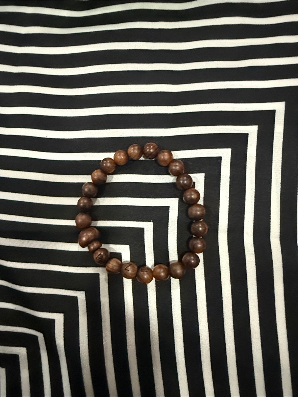 Wood Bead Stretch Bracelet - Brown